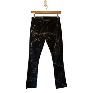 A/X Armani Exchange 29R skinny / Jambe Etroite black gold paint splatter jeans